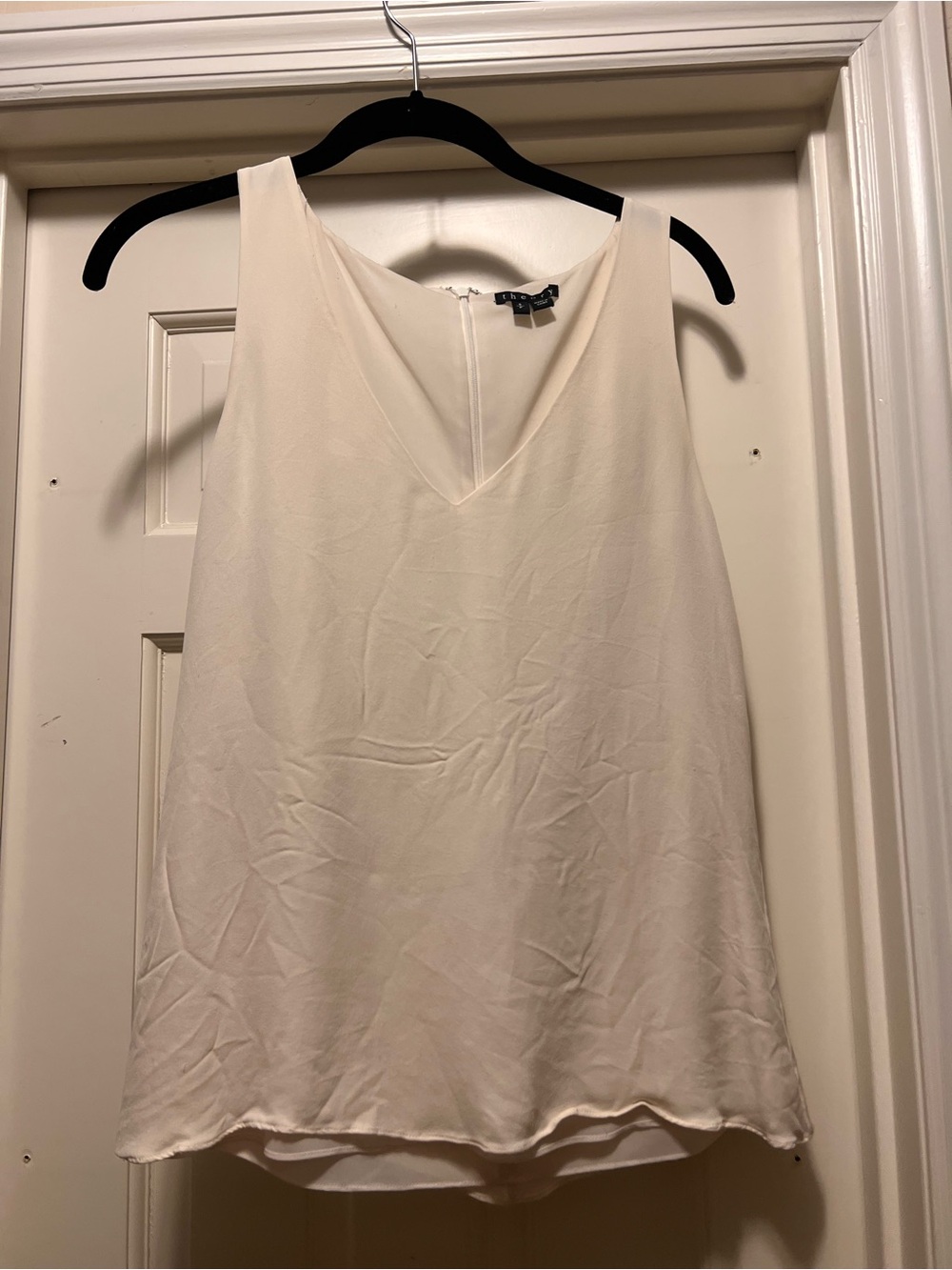 Theory V-Neck Sleeveless Silk Top